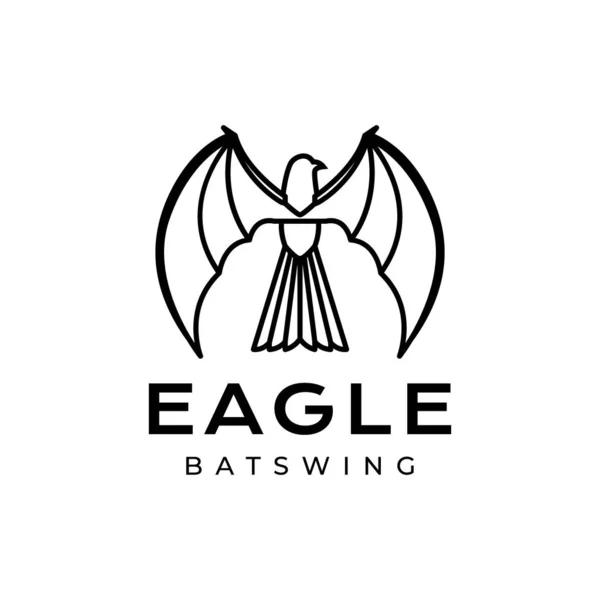 animal bird eagle carnivore fly wings bats minimal line modern geometric logo design vector