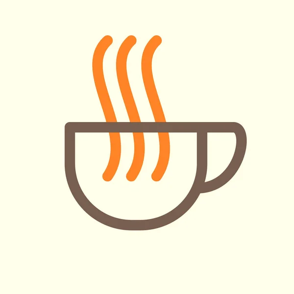 Чашка Кофе Теплый Запах Простой Абстрактный Ретро Минималистский Дизайн Вектор — стоковый вектор