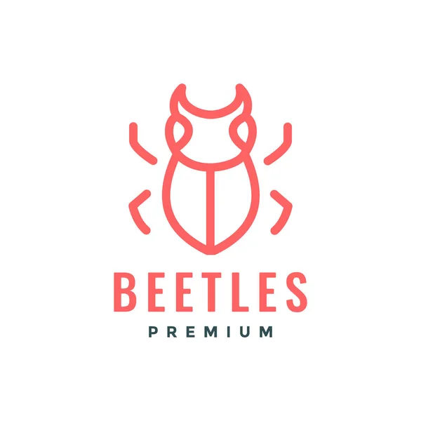 Animal Insecto Escarabajo Líneas Arte Moderno Diseño Minimalista Logo Vector — Archivo Imágenes Vectoriales