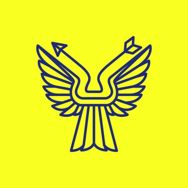 kanat kuşu okları modern çizgi çok az logo tasarım vektörü temizler