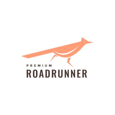 Land bird roadrunner modern şekil geometrik logo tasarım vektörü