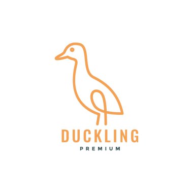 Küçük kümes hayvanları ördek kuyruğu modern logo tasarım vektörü