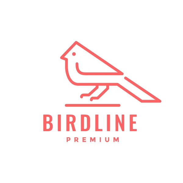 Тваринний Птах Кардинал Надутий Мінімалістичною Лінією Сучасний Вектор Дизайну Логотипу — стоковий вектор