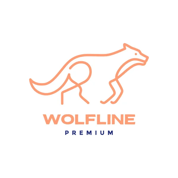 Wald Tierwelt Dschungel Wolf Fuß Heullinie Kunst Modern Einfach Logo — Stockvektor