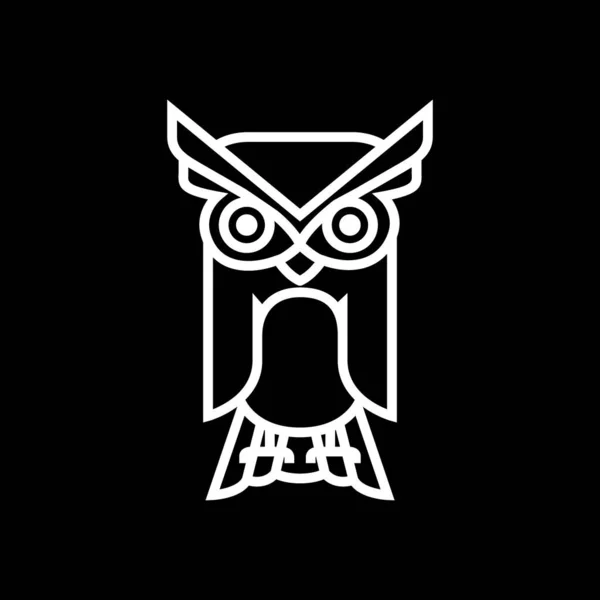 Tier Vogel Fleischfresser Nachtaktive Eule Eulenmaskottchen Minimal Modernes Logo Design — Stockvektor
