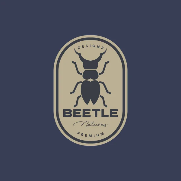 animal insect beetle simple badge vintage logo design vector