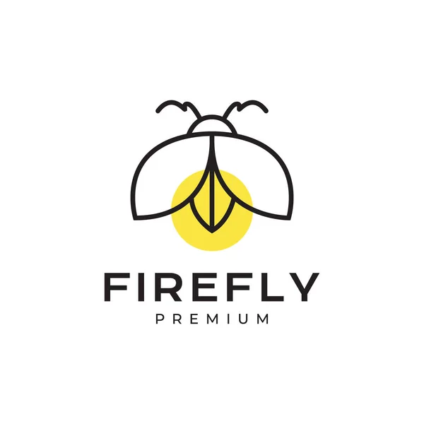 animal insect firefly light shine lamp modern minimal logo design vector
