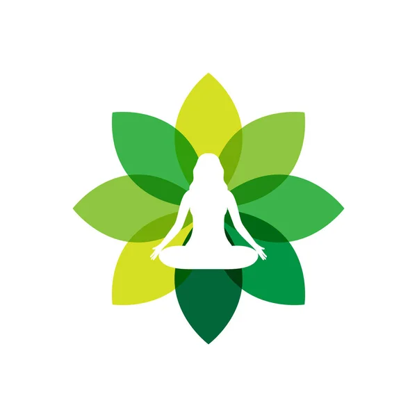 Kadın Ruh Tedavisi Sağlık Sağlığı Yogası Soyut Renkli Logo Tasarımı — Stok Vektör