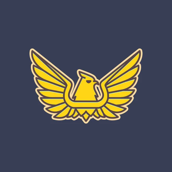 Tier Vogel Fleischfresser Adlerflügel Modern Flach Aufkleber Bunt Logo Design — Stockvektor