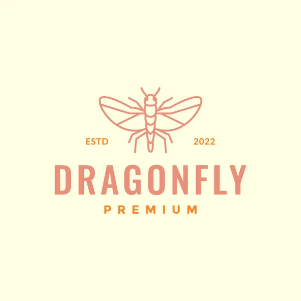 insect animal dragonfly line art minimal logo design vector