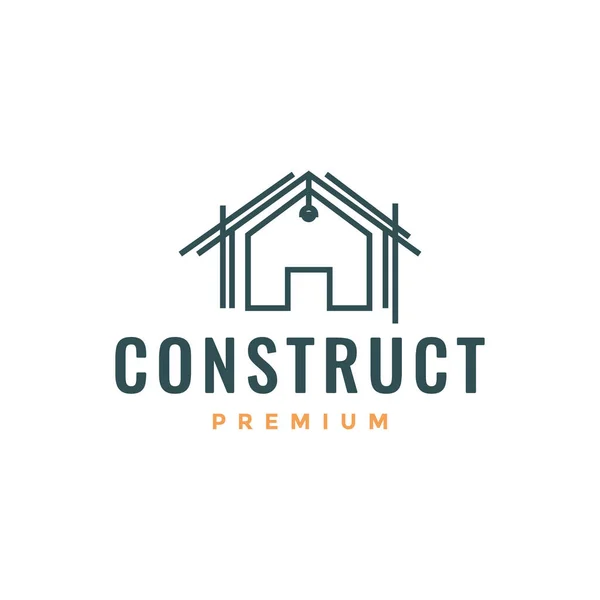 Baustruktur Architekt Hausbeleuchtung Minimalistisch Logo Design Vektor — Stockvektor