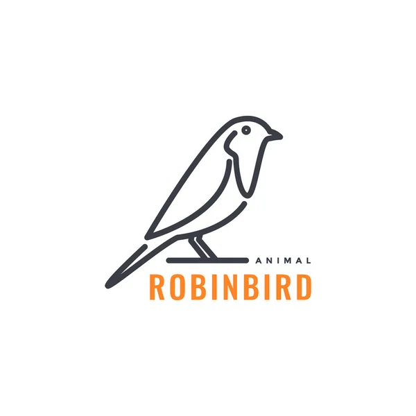 exotic bird little robin bird american line art modern logo design vector