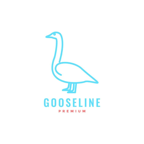 goose animal bird long neck beauty line minimal logo design vector