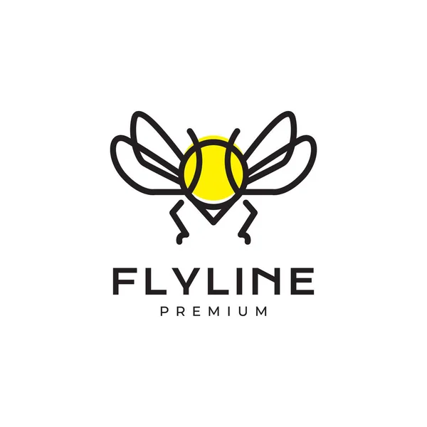 fly insect animal geometric minimal line logo design vector