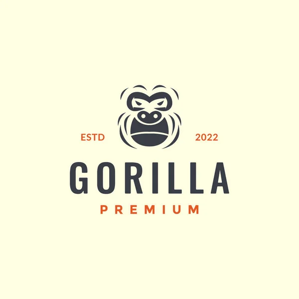 Tvář Zvíře Zvířecí Les Divoká Zvěř Gorila Strach Hipster Logo — Stockový vektor
