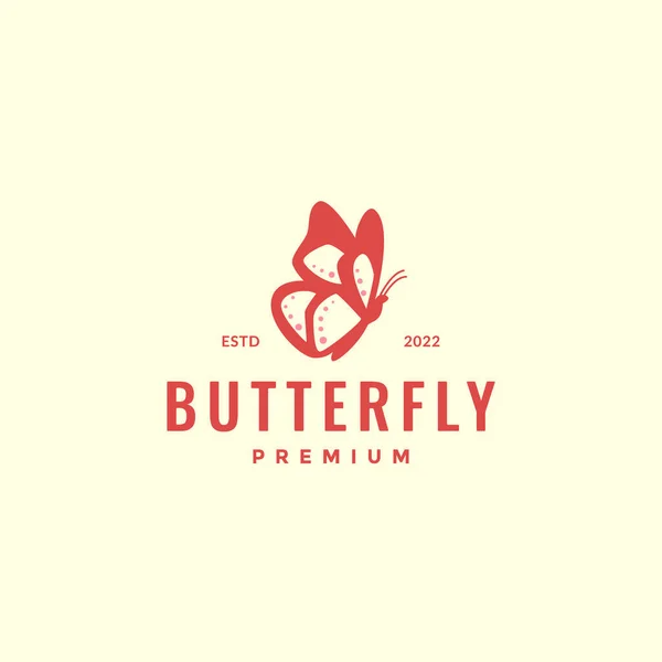 Beauty Flying Animal Insect Butterfly Isolated Hipster Logo Design Vector — Stock Vector