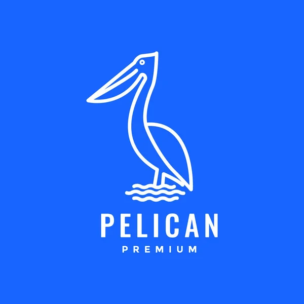 long beak animal bird pelican hunt fish lake minimal modern logo design vector