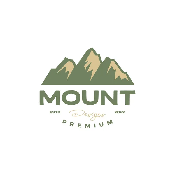 Вектор Дизайна Ретро Логотипа Альпинистского Восхождения Вершину Холма — стоковый вектор