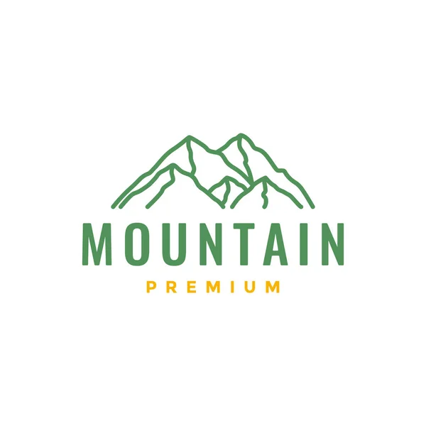 Turistika Hora Vysoký Kopec Vrchol Linie Minimální Moderní Logo Design — Stockový vektor