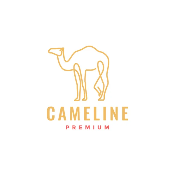 Camel Animal Ligne Art Continu Moderne Minimaliste Logo Design Vecteur — Image vectorielle