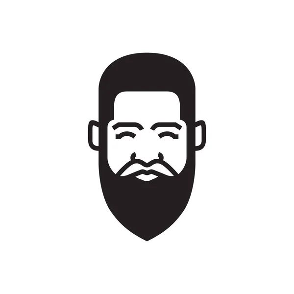 Старий Обличчя Голова Бородата Зачіска Моди Сучасний Круглий Вектор Дизайну — стоковий вектор