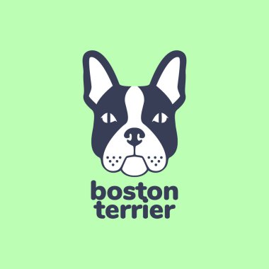Hayvan evcil hayvanları köpek kafası Boston Teriyeri modern maskot renkli logo tasarım vektörü