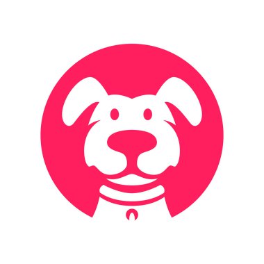 Köpek evcil hayvanları kadın, en az modern maskot çizgi film düz logo vektör ikonu çizimi