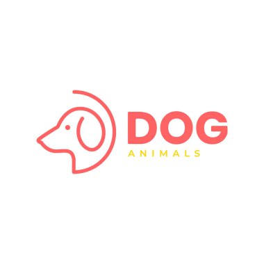 Köpek evcil hayvanları modern minimum geometrik basit maskot logosu vekto 'sunu harekete geçirir