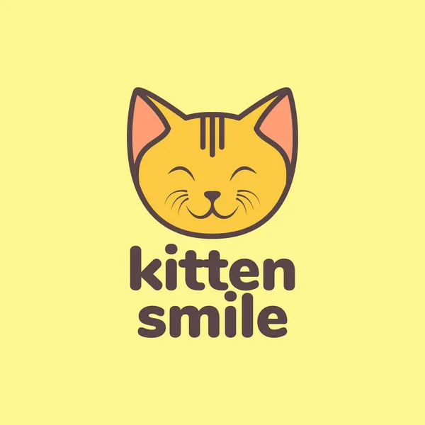 stock vector animal pets cat kitten head mascot cartoon smile cute logo design vector