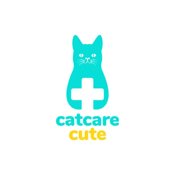 Ζώα Συντροφιάς Φροντίδα Γάτα Κλινική Υγείας Σύγχρονο Λογότυπο Σχεδιασμό Φορέα — Διανυσματικό Αρχείο