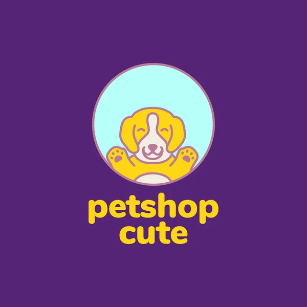 Hayvan Yavrusu Köpek Brittany Mutlu Maskot Çizgi Film Renkli Logo — Stok Vektör
