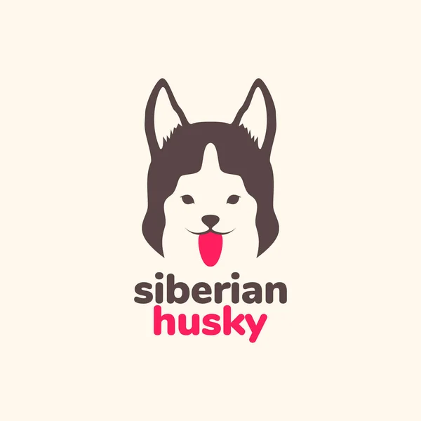 stock vector animal pets dog siberian husky simple logo design vector