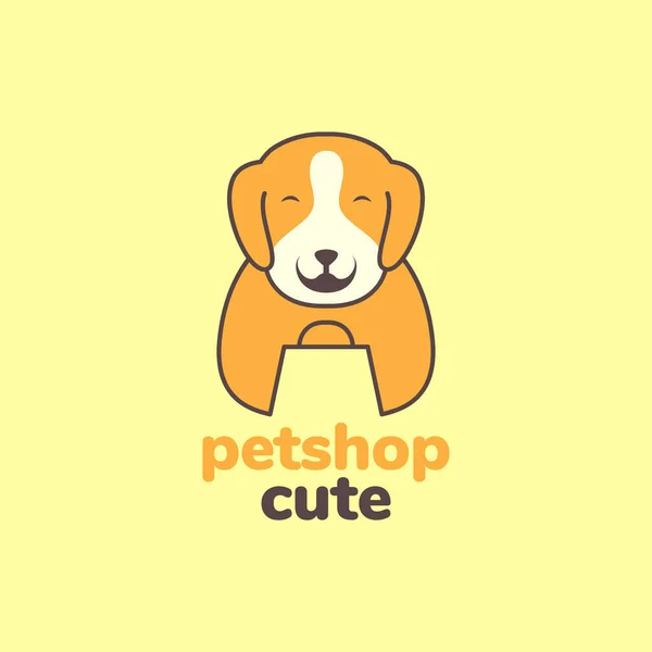 Hayvan Köpekleri Brittany Çanta Maskot Çizgi Film Sevimli Logo Tasarım — Stok Vektör