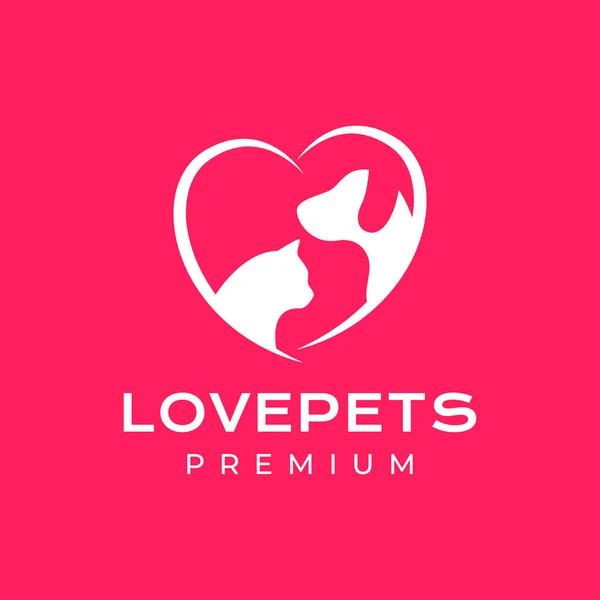 Premium Vector  Kitten cats pets love heart love care colorful modern  mascot logo vector icon illustration
