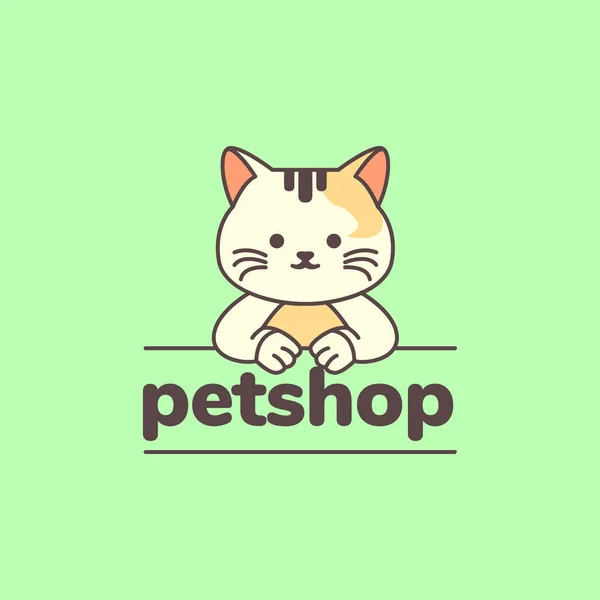 Animais Estimação Gatinho Gato Pet Shop Bonito Mascote Desenho Animado —  Vetores de Stock