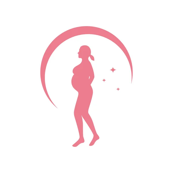 Frauen Träumen Schwanger Baby Gesundheit Modern Minimal Logo Vektor Symbol — Stockvektor