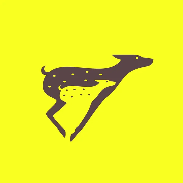 Geyik Geyik Sıçrayışı Vahşi Yaşam Savanası Modern Maskot Logo Vektör — Stok Vektör