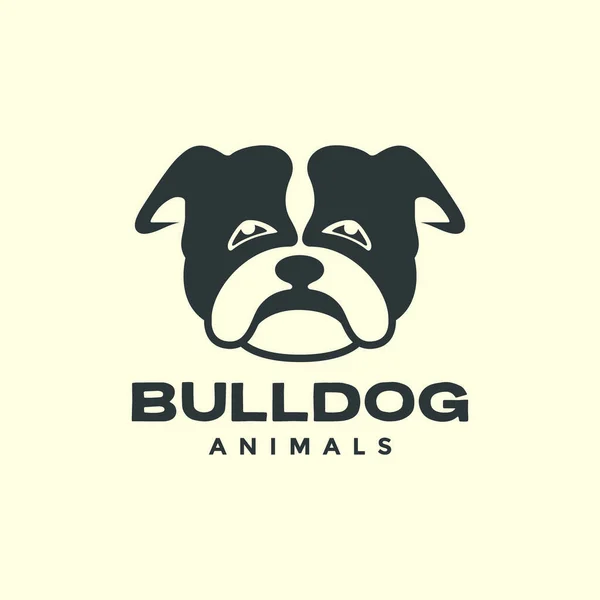Bastón Corso Bulldog Cabeza Mascotas Dibujos Animados Mascota Triste Logo — Vector de stock