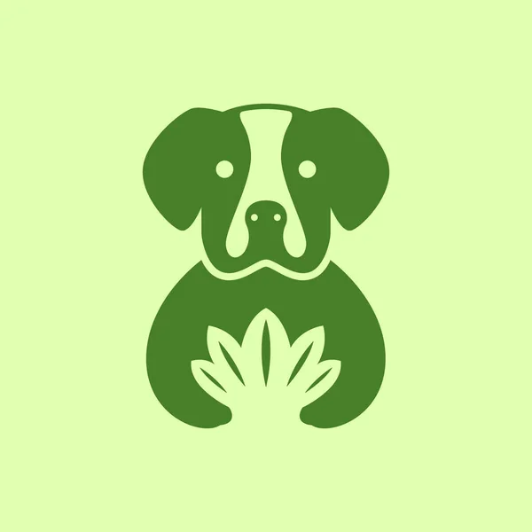 Boxer Hunderasse Natur Verlässt Natur Haustiere Maskottchen Einfach Logo Vektor — Stockvektor