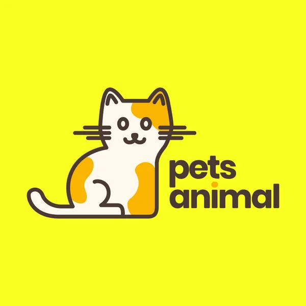 Kedi Yavrusu Turuncu Evcil Hayvanlar Şirin Maskot Çizgi Filmi Modern — Stok Vektör