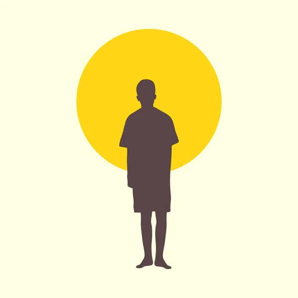 Junger Mann Junge Sonnenuntergang Allein Traum Maskottchen Modernes Logo Vektor — Stockvektor