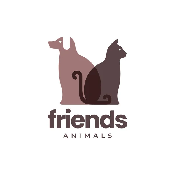 Γάτα Κατοικίδια Ζώα Φίλους Αφηρημένη Πολύχρωμο Σύγχρονο Απλό Λογότυπο Μασκότ — Διανυσματικό Αρχείο