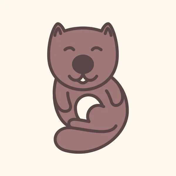 Biber Tier Wasser Niedlich Maskottchen Cartoon Lächeln Glücklich Bunt Logo — Stockvektor