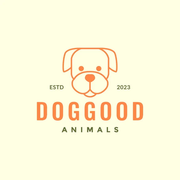 Dier Huisdieren Puppy Labrador Retriever Lijn Kunst Mascotte Eenvoudige Logo Rechtenvrije Stockillustraties