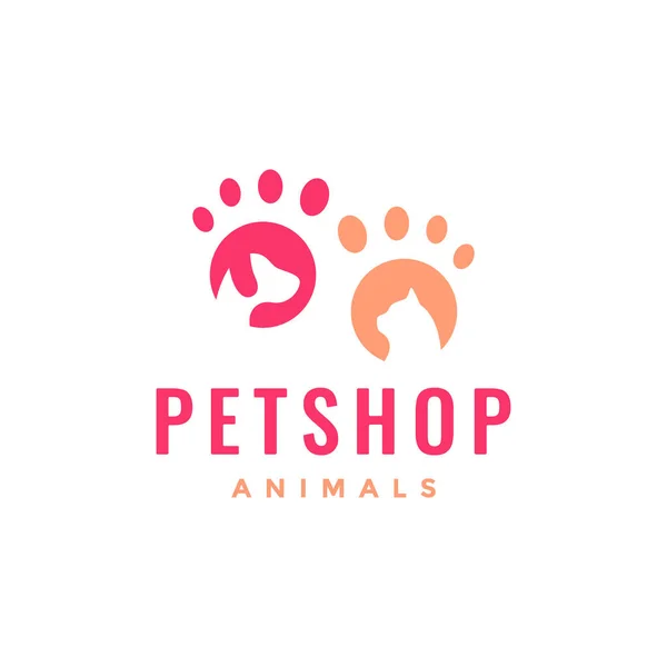 Dier Huisdieren Kat Hond Poot Vrouwelijke Mascotte Logo Ontwerp Vector Stockvector