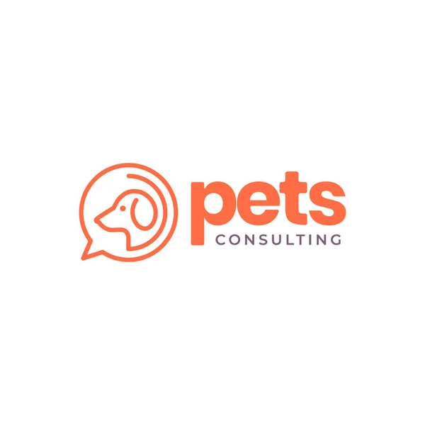 Hond Huisdieren Consulting Chat Talk Cirkel Lijnen Minimale Moderne Logo Vectorbeelden