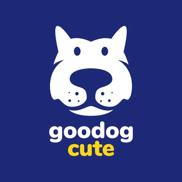 Perro Mascotas Cabeza Moderna Mascota Mínima Dibujos Animados Logotipo Simple Gráficos Vectoriales