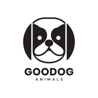 Sınır çoban köpeği baş maskotu sevimli modern logo vektör ikonu çizimi