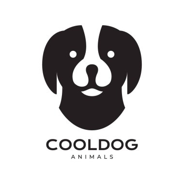 Rottweiler köpek evcil hayvanları baş maskotu çizgi film minimal düz logo ikonu çizimi