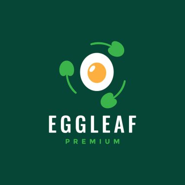 Yumurta güneşli tarafı mutfak yaprakları sebze sağlığı modern renkli logo tasarım ikonu çizimi tadı